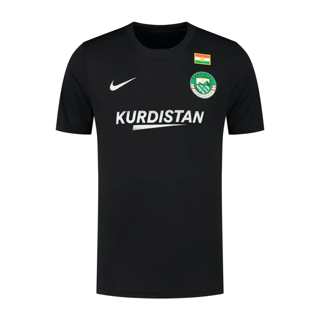 Maillot de foot Kurdistan Nike extérieur noir avec le badge de la Kurdistan Football Association