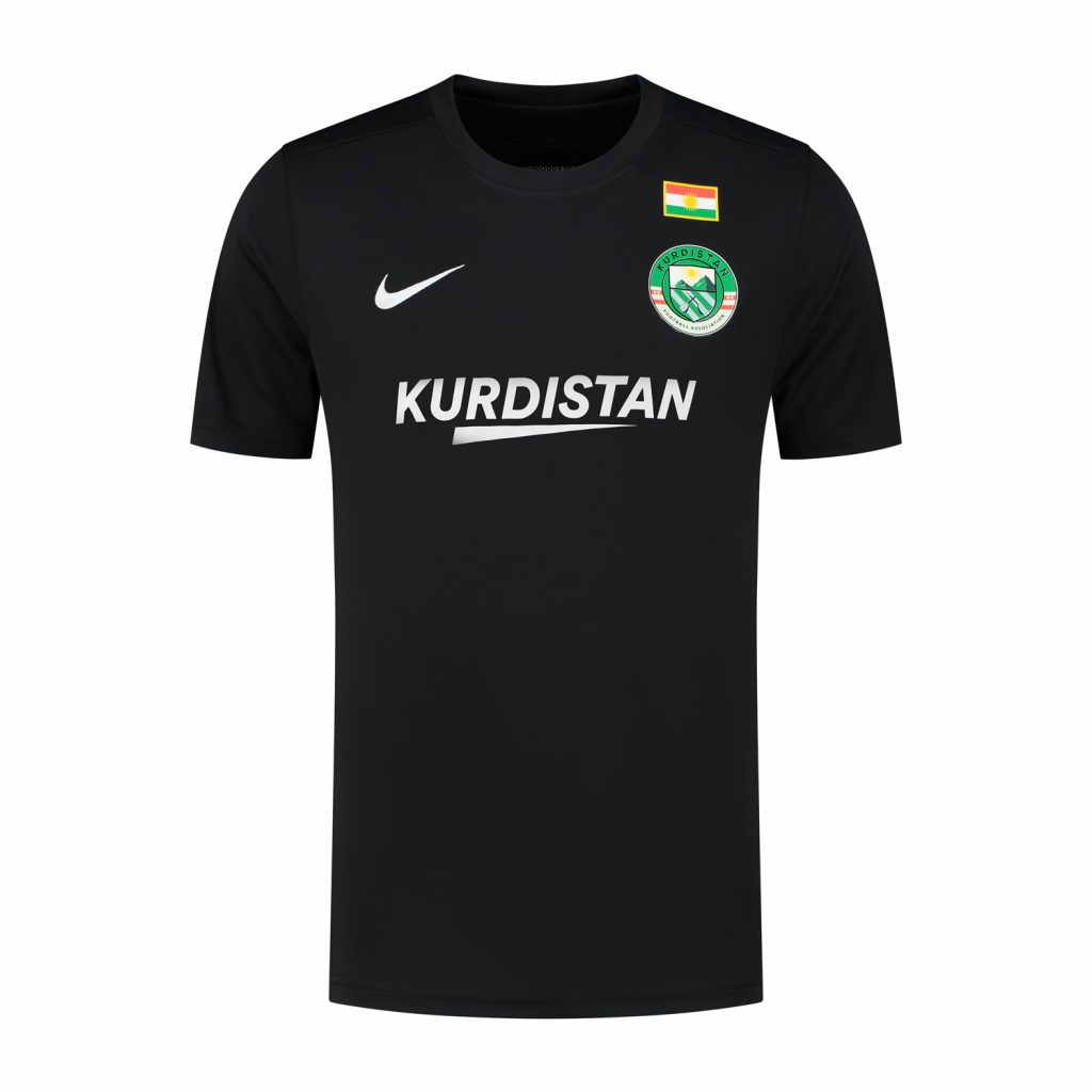 Maillot Kurdistan Extérieur noir Nike, écusson aux couleurs du drapeau kurde